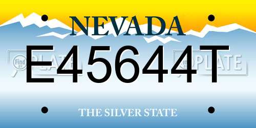 E45644T Nevada License Plate