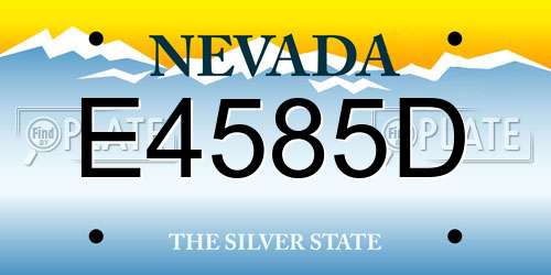 E4585D Nevada License Plate