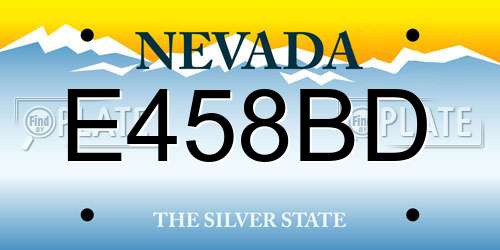 E458BD Nevada License Plate