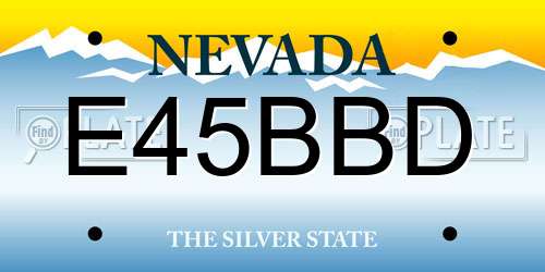 E45BBD Nevada License Plate