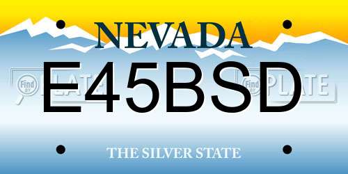 E45BSD Nevada License Plate