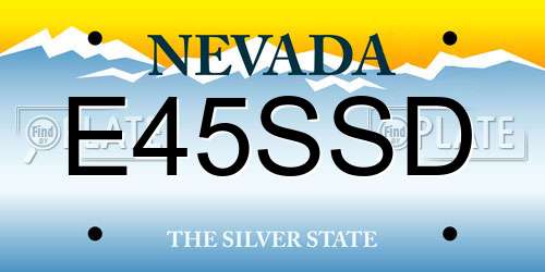 E45SSD Nevada License Plate