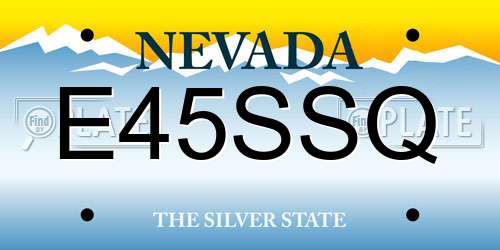 E45SSQ Nevada License Plate
