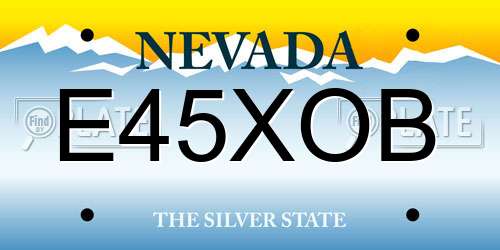 E45XOB Nevada License Plate