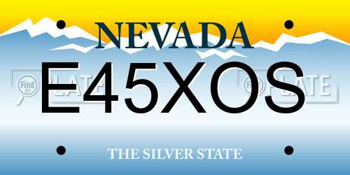 E45XOS Nevada License Plate