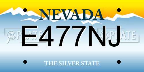 E477NJ Nevada License Plate