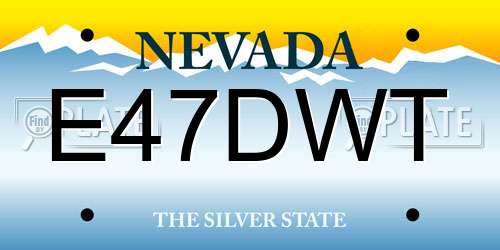 E47DWT Nevada License Plate