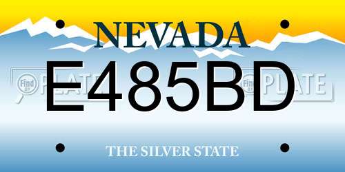E485BD Nevada License Plate