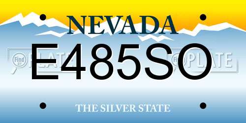 E485SO Nevada License Plate