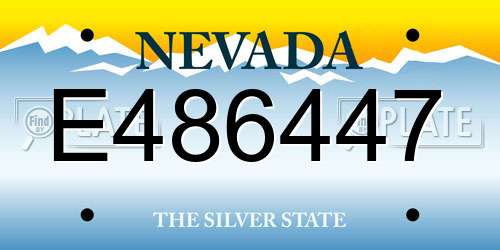 E486447 Nevada License Plate