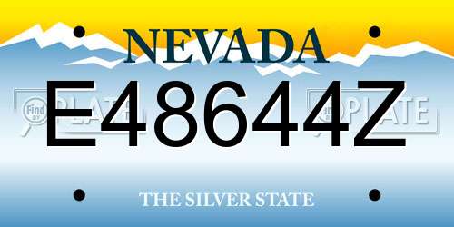 E48644Z Nevada License Plate