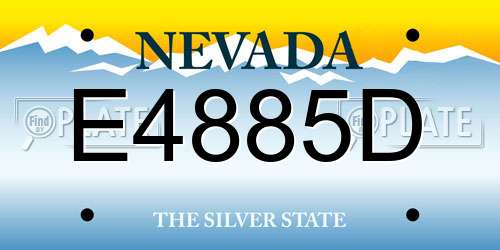 E4885D Nevada License Plate