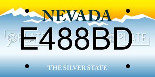 E488BD Nevada License Plate