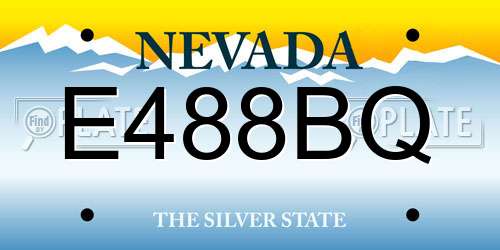 E488BQ Nevada License Plate