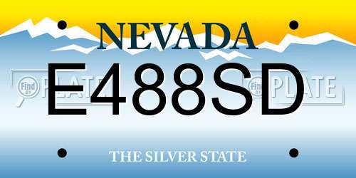 E488SD Nevada License Plate
