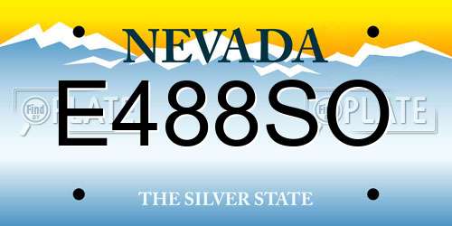 E488SO Nevada License Plate
