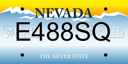 E488SQ Nevada License Plate