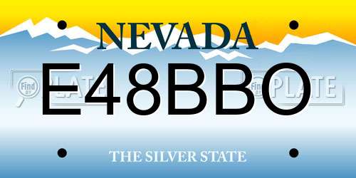E48BBO Nevada License Plate