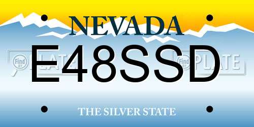 E48SSD Nevada License Plate