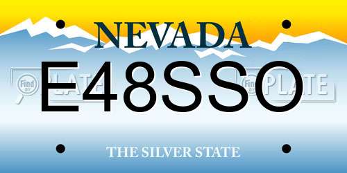 E48SSO Nevada License Plate