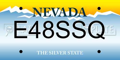 E48SSQ Nevada License Plate