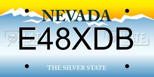 E48XDB Nevada License Plate