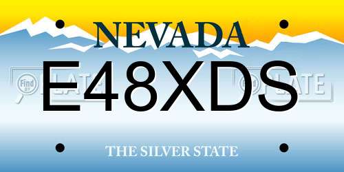 E48XDS Nevada License Plate