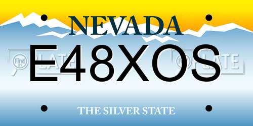 E48XOS Nevada License Plate