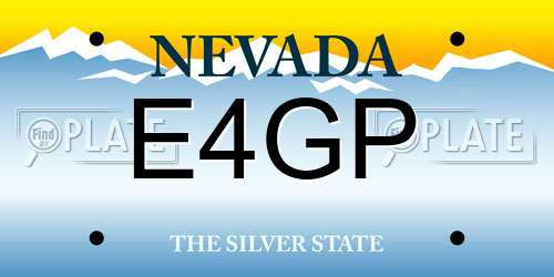 E4GP Nevada License Plate