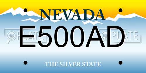 E500AD Nevada License Plate