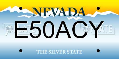 E50ACY Nevada License Plate