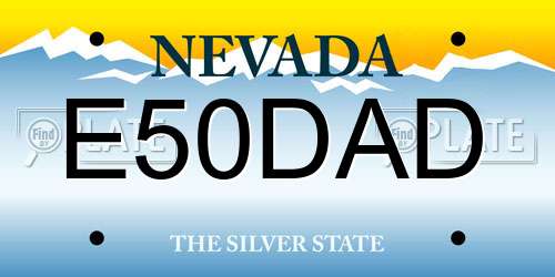 E50DAD Nevada License Plate
