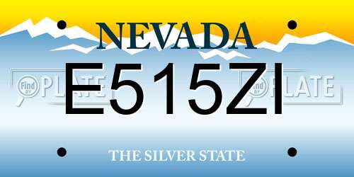 E515ZI Nevada License Plate