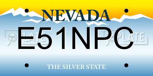 E51NPC Nevada License Plate