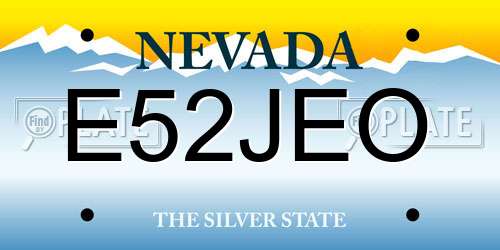E52JEO Nevada License Plate