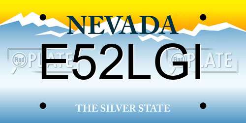 E52LGI Nevada License Plate