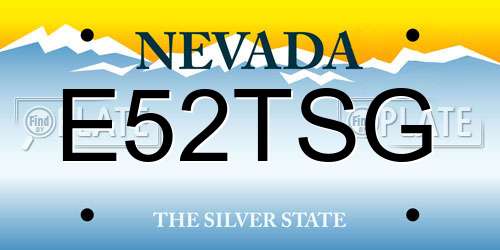 E52TSG Nevada License Plate