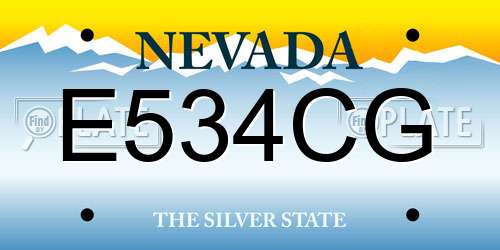 E534CG Nevada License Plate