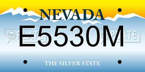 E5530M Nevada License Plate