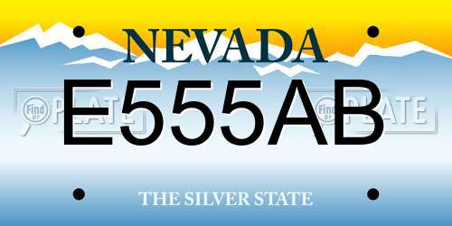 E555AB Nevada License Plate