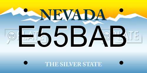 E55BAB Nevada License Plate