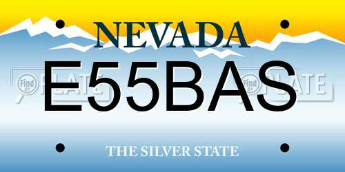 E55BAS Nevada License Plate
