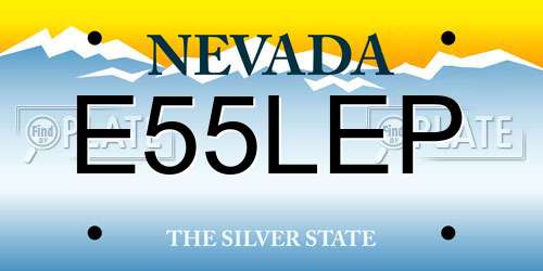E55LEP Nevada License Plate