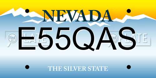 E55QAS Nevada License Plate