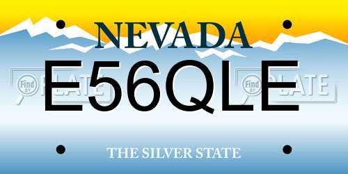 E56QLE Nevada License Plate