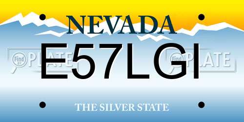 E57LGI Nevada License Plate