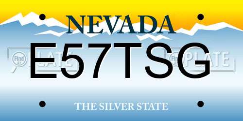 E57TSG Nevada License Plate