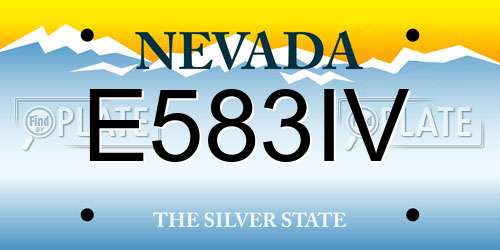 E583IV Nevada License Plate