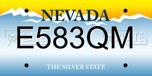 E583QM Nevada License Plate