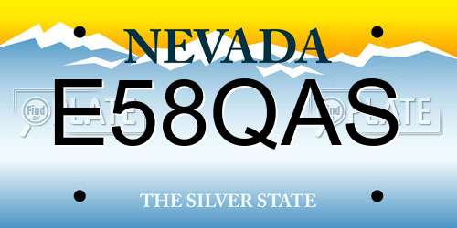 E58QAS Nevada License Plate